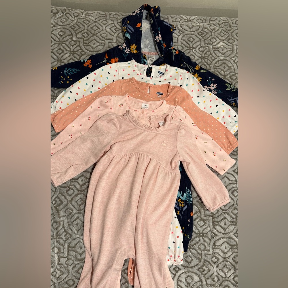 GAP Kids One Pieces Bodysuits - Pink, Peach, Navy Floral